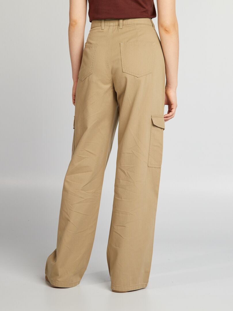 Pantalones cargo - beige - Kiabi