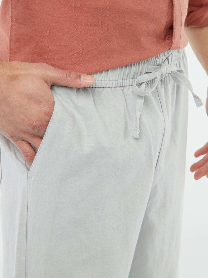 Calças com vários bolsos Cinza - Kiabi