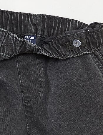 Calças com vários bolsos de ganga elástica - Corte mais justo