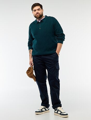 Calças com vários bolsos lisas