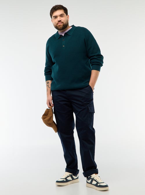 Calças com vários bolsos lisas - Kiabi