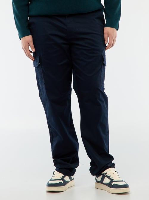 Calças com vários bolsos lisas - Kiabi