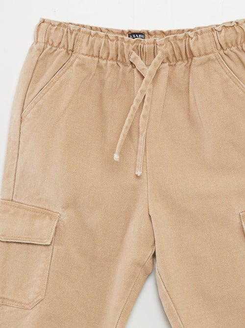 Calças com vários bolsos lisas - Kiabi