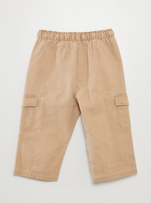 Calças com vários bolsos lisas - Kiabi