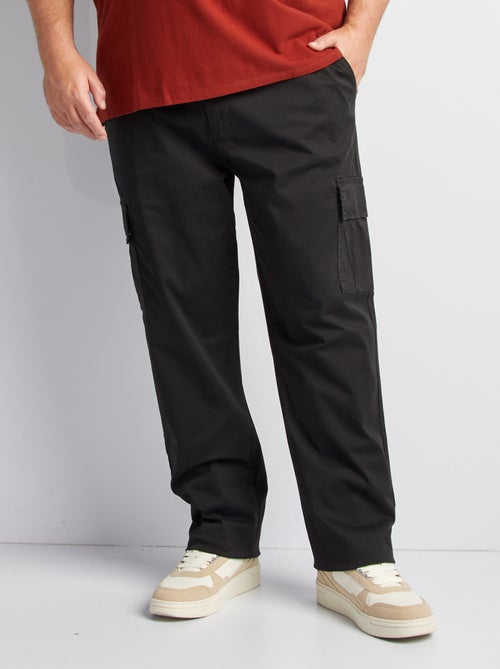 Calças com vários bolsos lisas - Kiabi