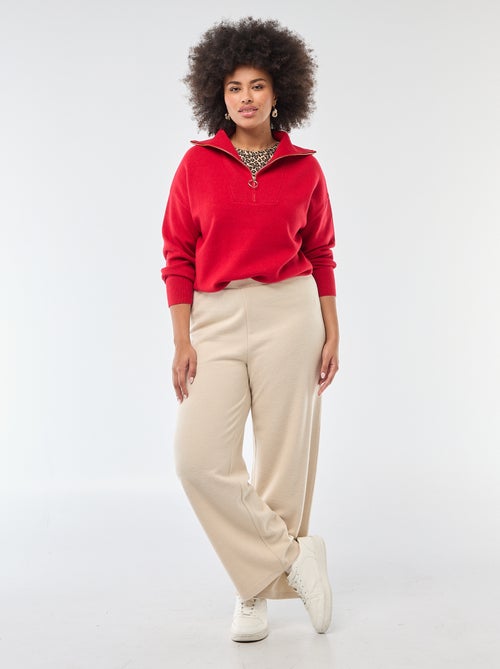 Calças confortáveis em malha canelada - Kiabi