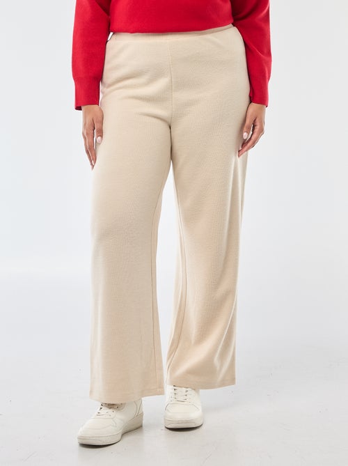 Calças confortáveis em malha canelada - Kiabi