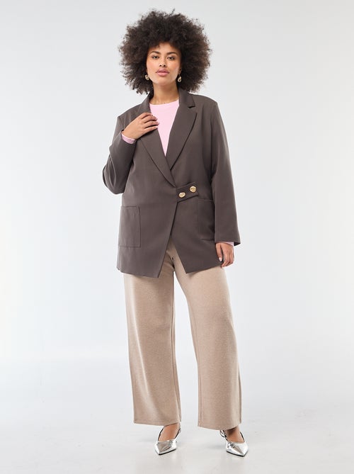 Calças confortáveis em malha canelada - Kiabi