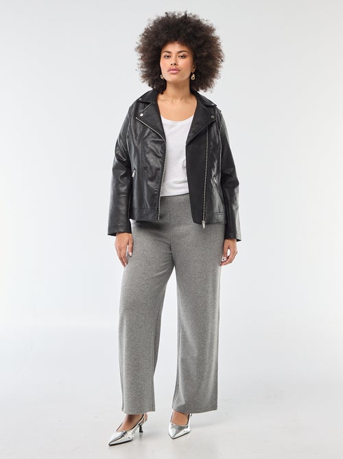 Calças confortáveis em malha canelada - Kiabi