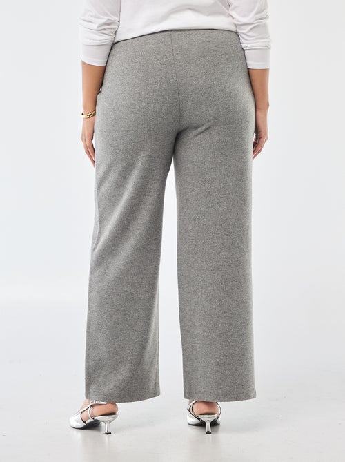 Calças confortáveis em malha canelada - Kiabi