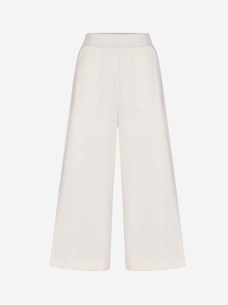 Calças crop de modal de cintura subida penti Branco sujo - Kiabi