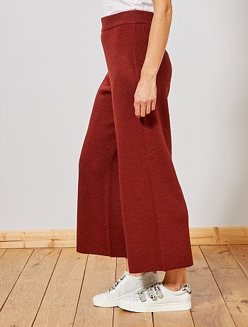 Calças cropped em lã - Kiabi