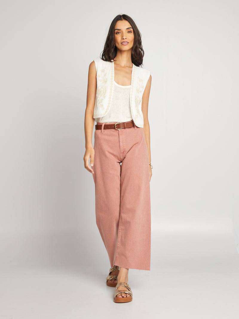Calças cropped wide leg ROSA - Kiabi
