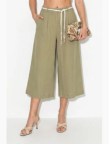 Calças culotte femininas de poliéster lucci