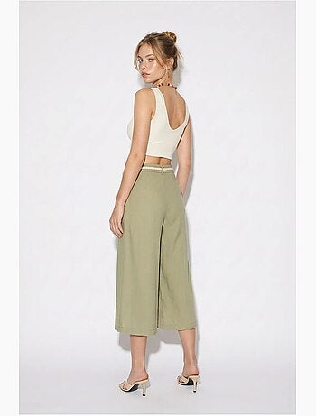 Calças culotte femininas de poliéster lucci
