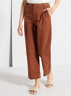 Calças curtas com dobras - Kiabi