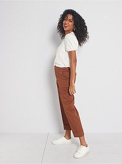 Calças curtas com dobras - Kiabi