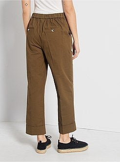 Calças curtas com dobras - Kiabi