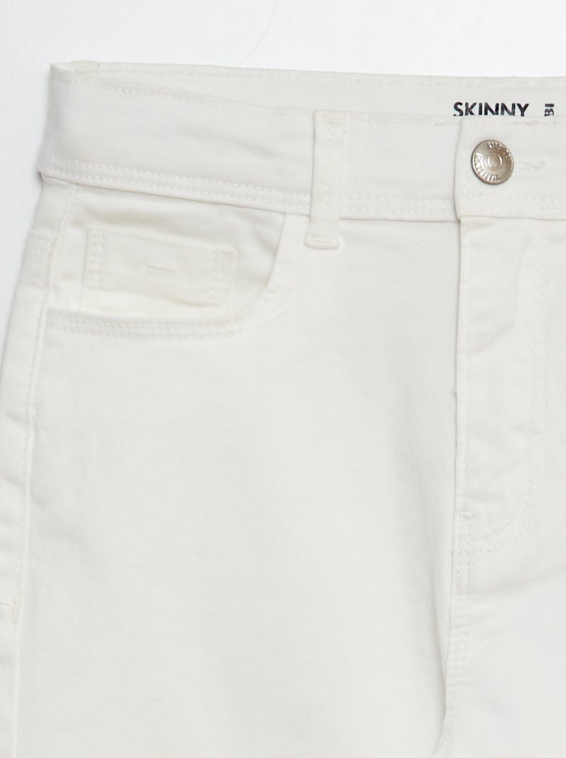 Calças curtas skinny Branco - Kiabi