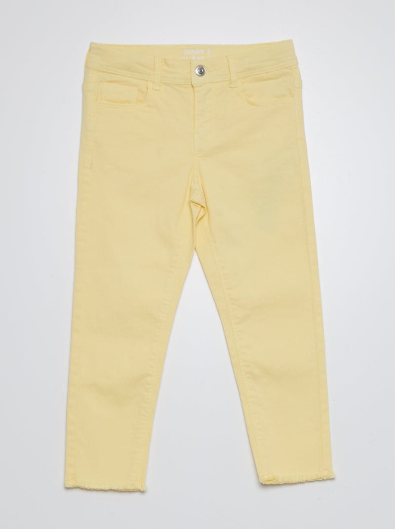 Calças curtas skinny de cintura subida AMARELO - Kiabi