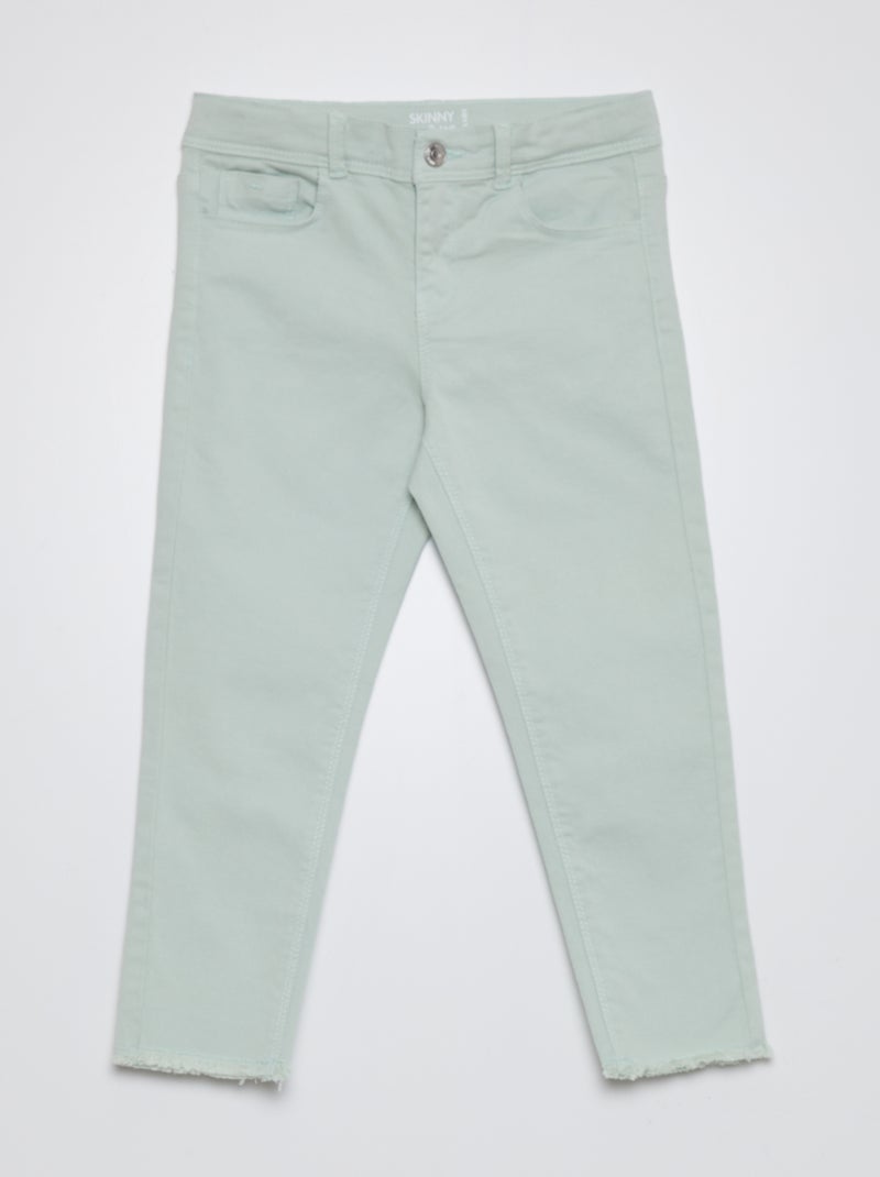 Calças curtas skinny de cintura subida Azul - Kiabi