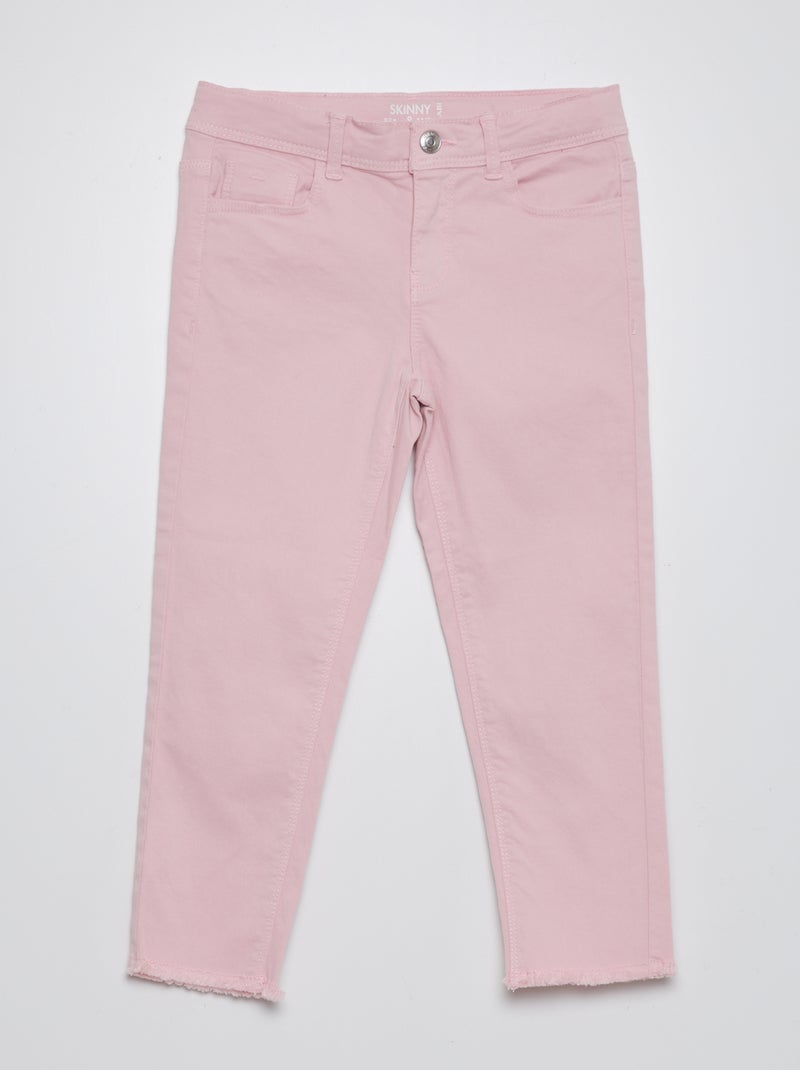 Calças curtas skinny de cintura subida ROSA - Kiabi