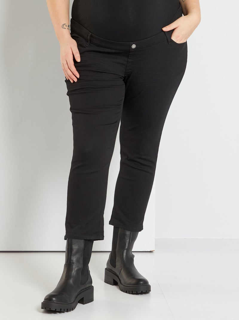 Calças curtas skinny super elásticas com cinto PRETO - Kiabi