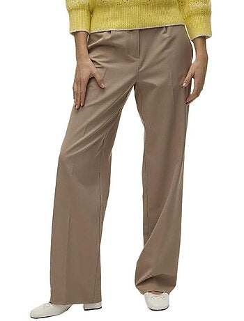 Calças de Alfaiataria Camel Vero Moda Raya para Mulher