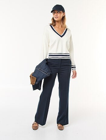 Calças de fato corte reto