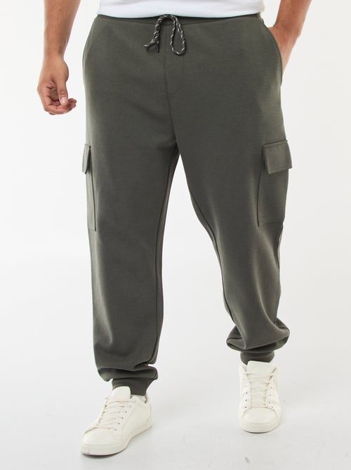 Calças de algodão lisas com parte inferior ajustada - Kiabi