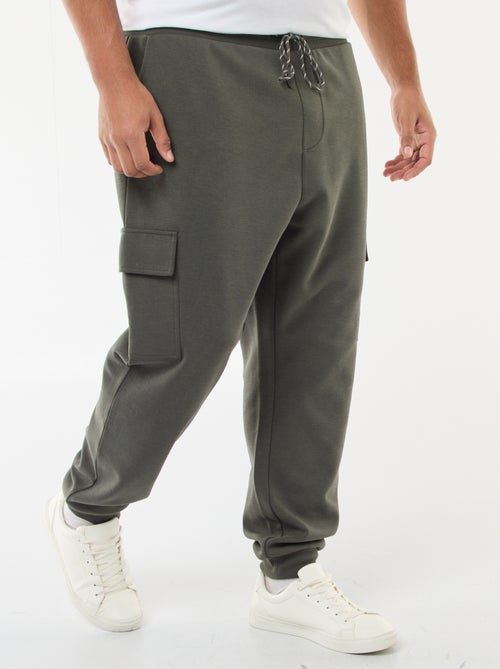 Calças de algodão lisas com parte inferior ajustada - Kiabi