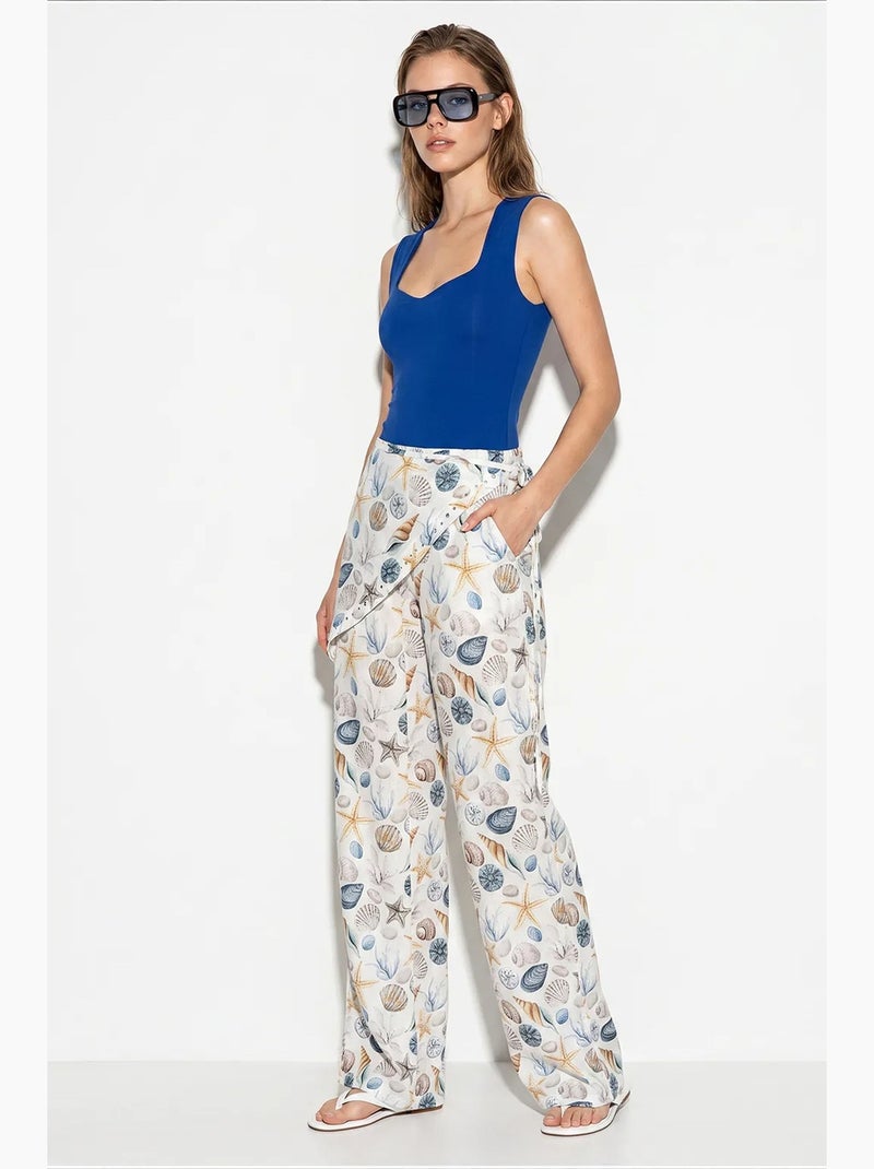Calças de algodão lucci Branco Azul - Kiabi