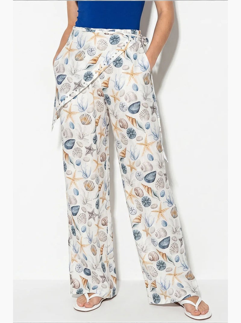 Calças de algodão lucci Branco Azul - Kiabi