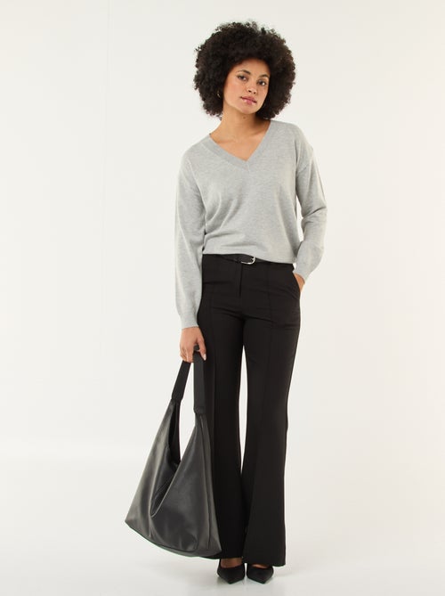 Calças de boca de sino lisas - Kiabi