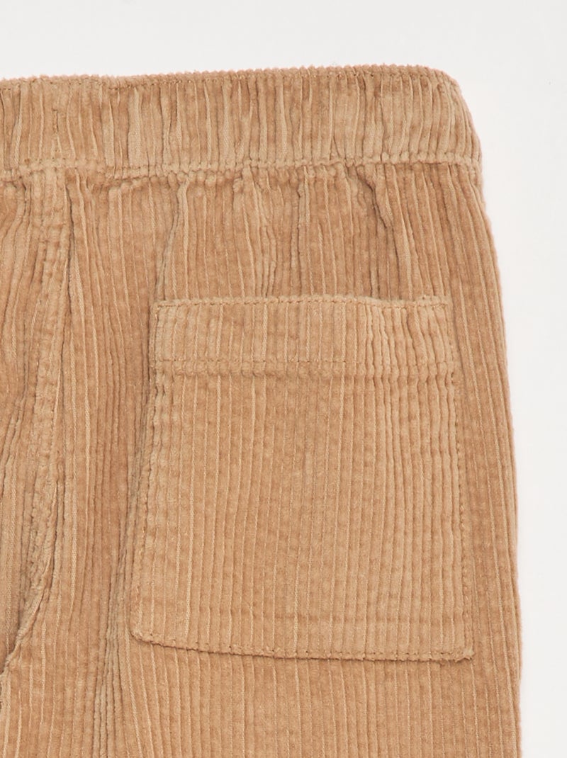 Calças de bombazine Bege - Kiabi