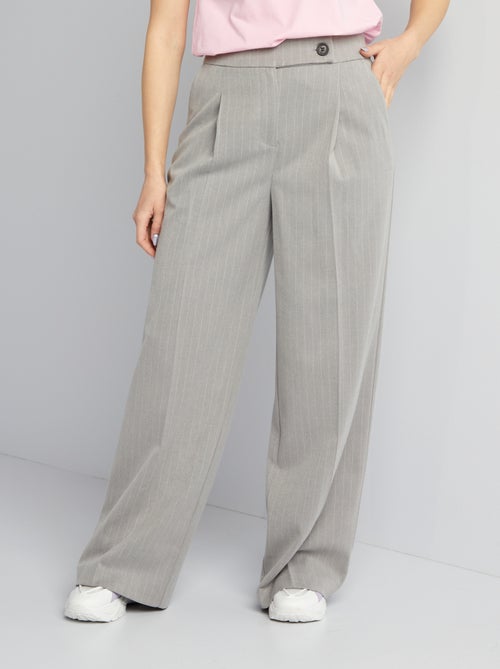 Calças de bootcut/boca de sino em flanela - Kiabi