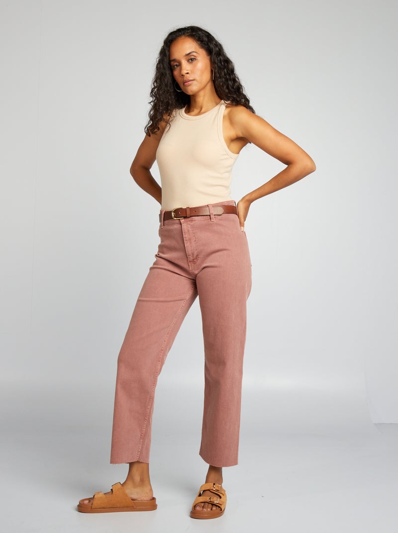 Calças de corte a direito wide-leg L27 L28 ROSA - Kiabi