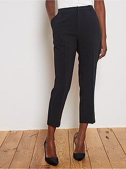 Calças de corte direito 7/8 com parte de trás elástica - Kiabi