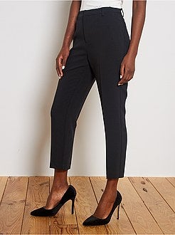 Calças de corte direito 7/8 com parte de trás elástica - Kiabi