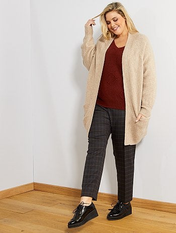 Mulher tamanhos grandes - Calças de corte direito aos quadrados - Kiabi