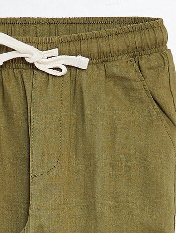 Calças de corte direito chino com cordão