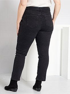 Calças de corte direito com cinto - Kiabi