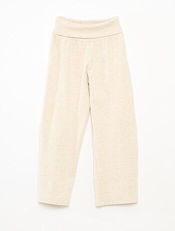 Calças de corte direito com cintura elástica