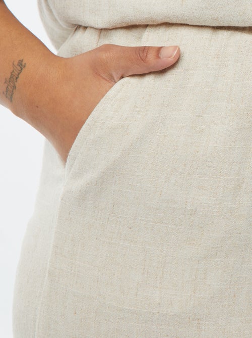 Calças de corte direito com cós elástico + atilhos - Kiabi