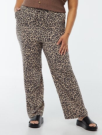 Calças de corte direito com cós elástico + atilhos