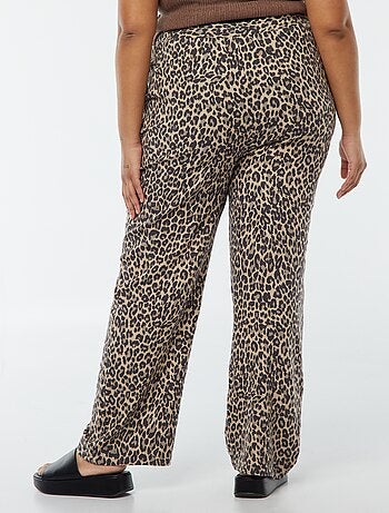 Calças de corte direito com cós elástico + atilhos