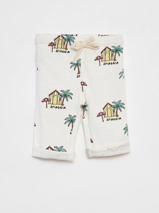 Calças de corte direito com estampado