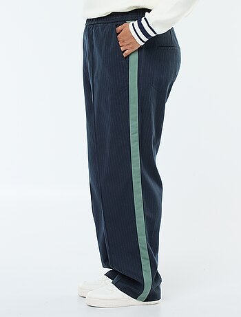 Calças de corte direito com faixas nos lados