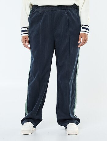 Calças de corte direito com faixas nos lados