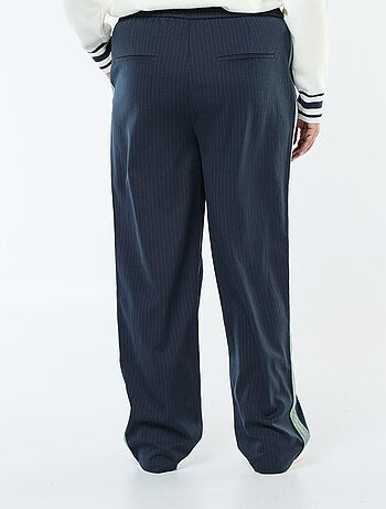 Calças de corte direito com faixas nos lados